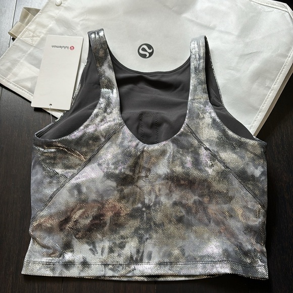 LULULEMON ALIGN HN TANK SHINE DIAMOND DYE STARLIGHT GRAPHITE GRAY FOIL SZ 10 NWT - Picture 4 of 8
